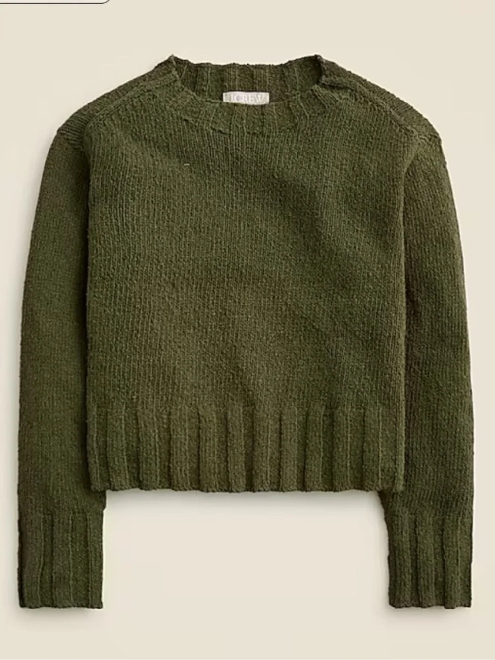 J. Crew Relaxed Crewneck Sweater in Olive Size M